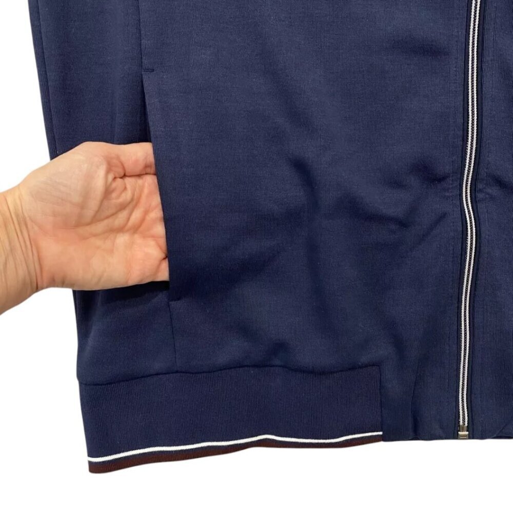 NEW Robert Graham Deluxe Knit Lightweight Jacket | Navy - Picture 7 of 13